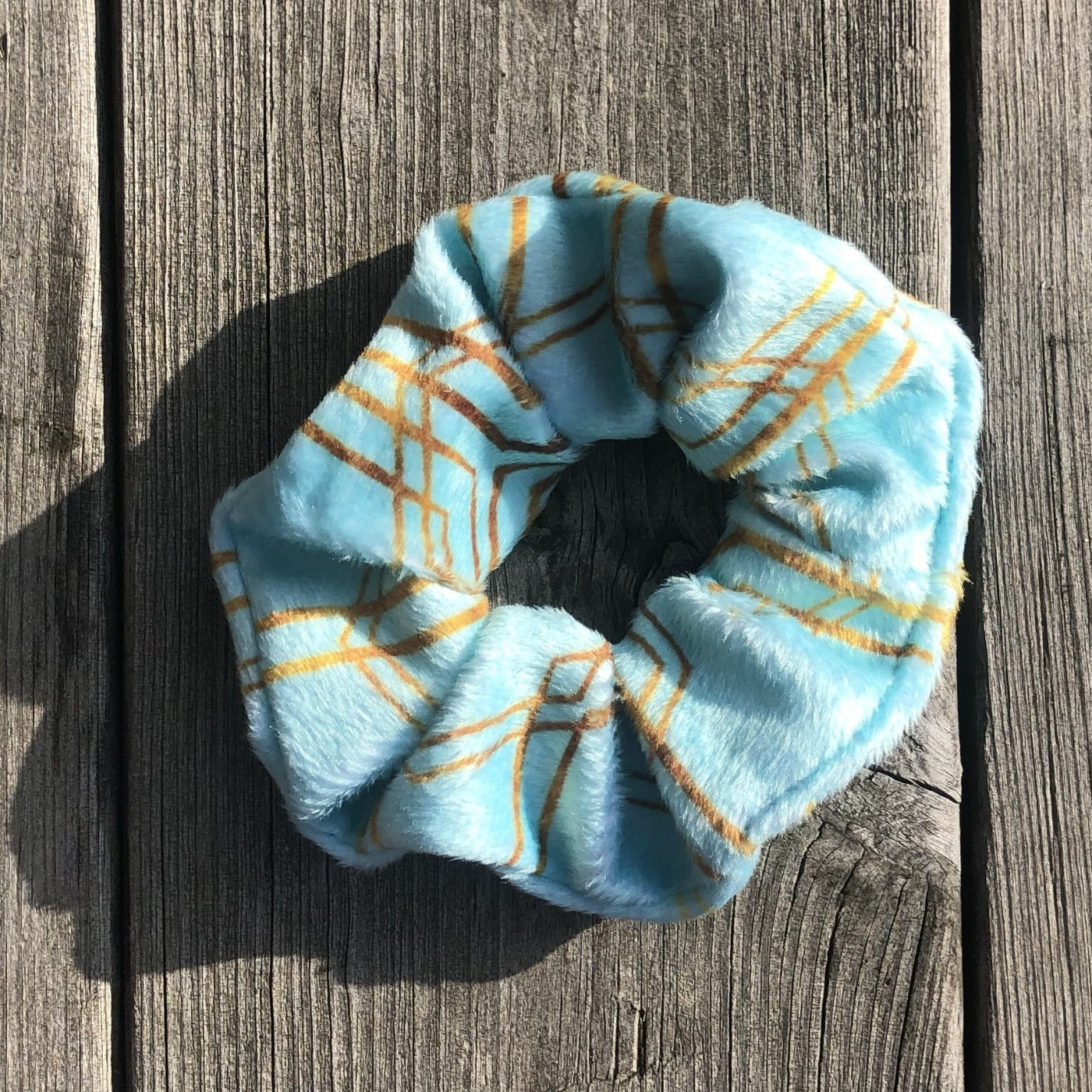 Turkis Gulltråd - scrunchie